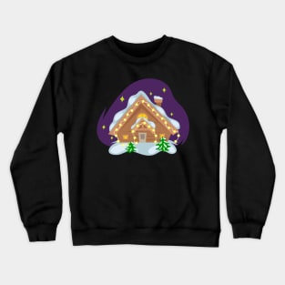 House with Christmas lights Crewneck Sweatshirt